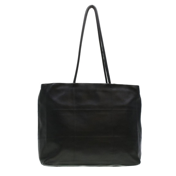 PRADA Tote Bag Leather Black Auth hk724 - Picture 1 of 16